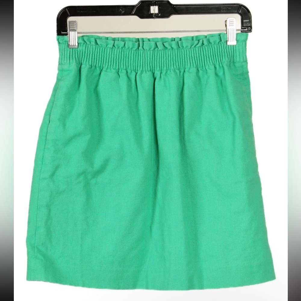 J. Crew Skirt Women’s 2 Green A Line Elastic Waist Pockets Lined